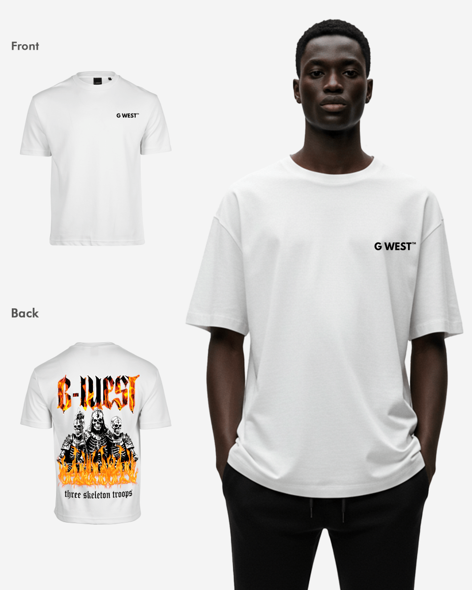 G West Oversized Tri Skeleton T-Shirt Mens G West
