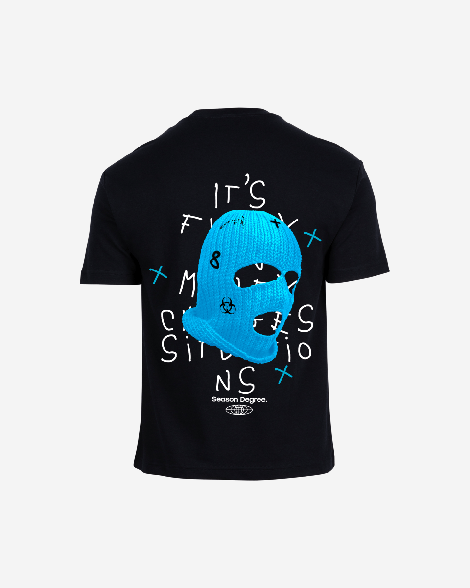 G West Mens Oversized True Blue Ski Mask Oversized Tee G West