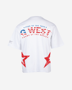 G West Mens Oversized Usa Flag Arch Logo Tee G West