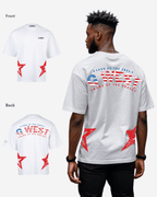 G West Mens Oversized Usa Flag Arch Logo Tee G West