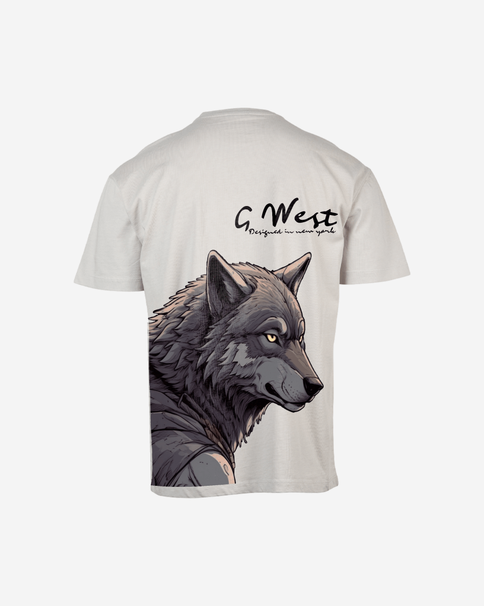 G West Mens Oversized Wolf T Shirt G West