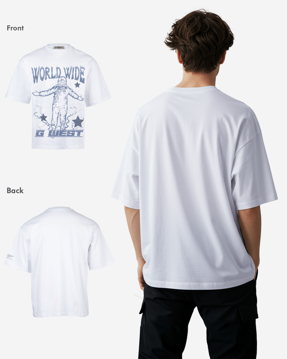 G West Oversized World Wide Star T Shirt Mens G West