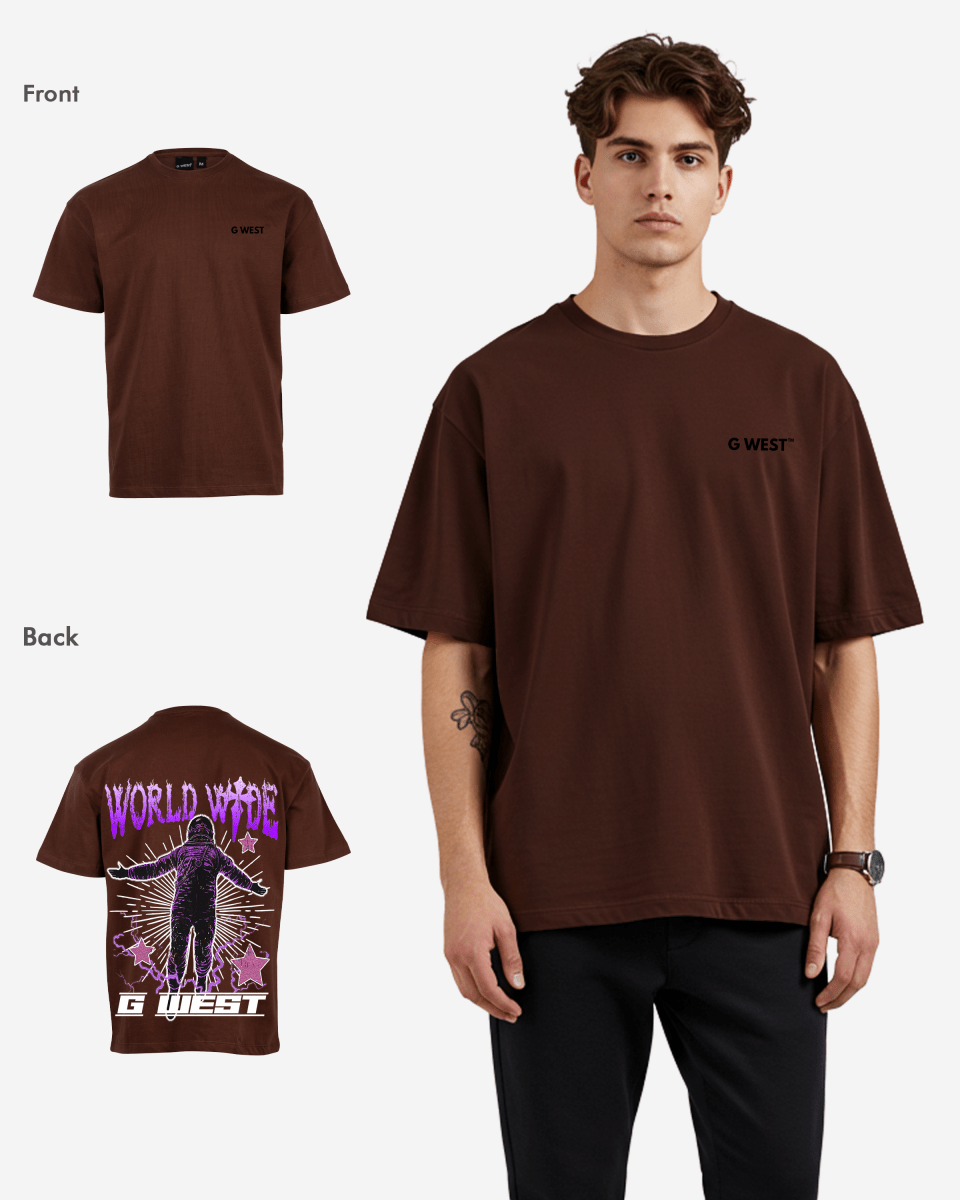 G West Mens Oversized World Wide Star Tee G West