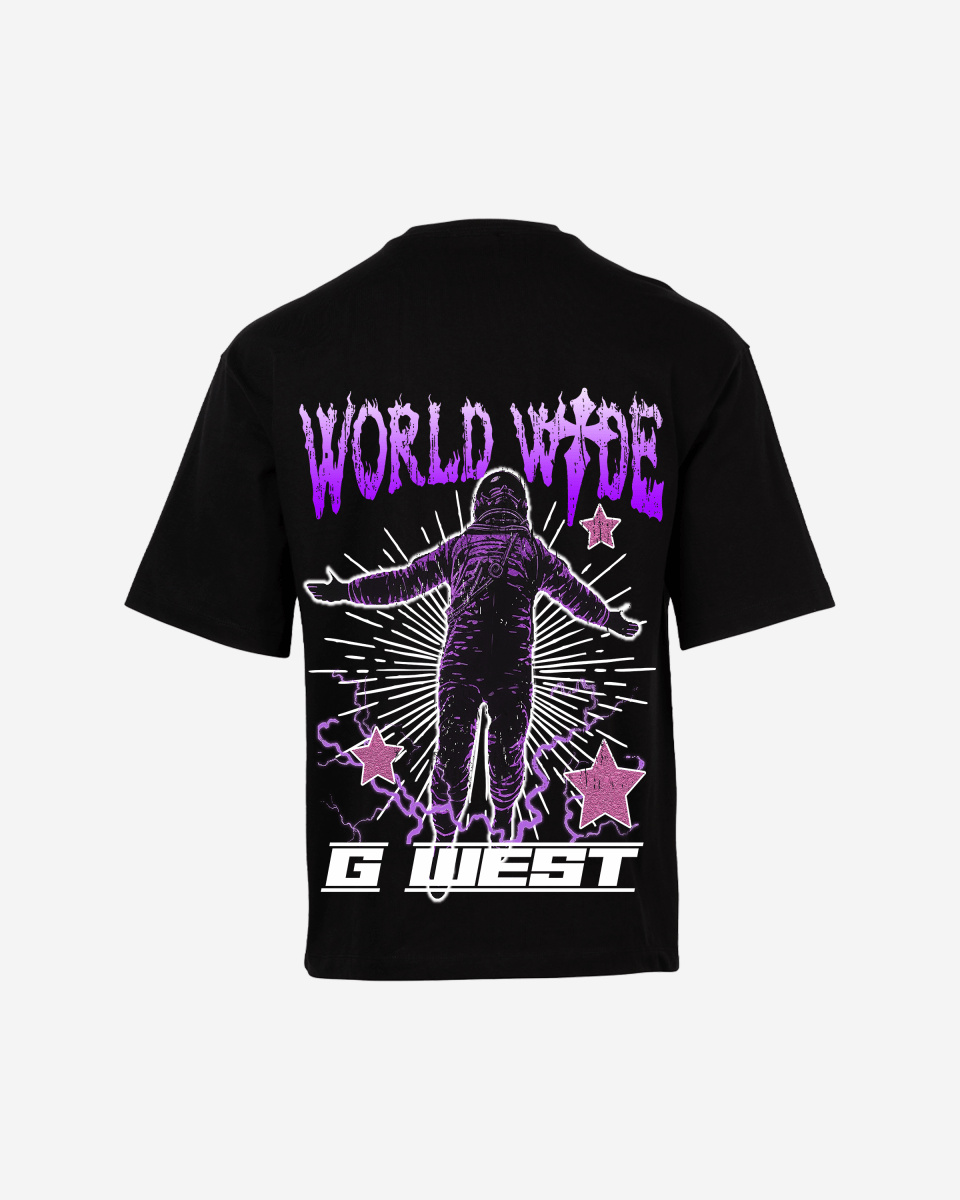 G West Mens Oversized World Wide Star Tee G West