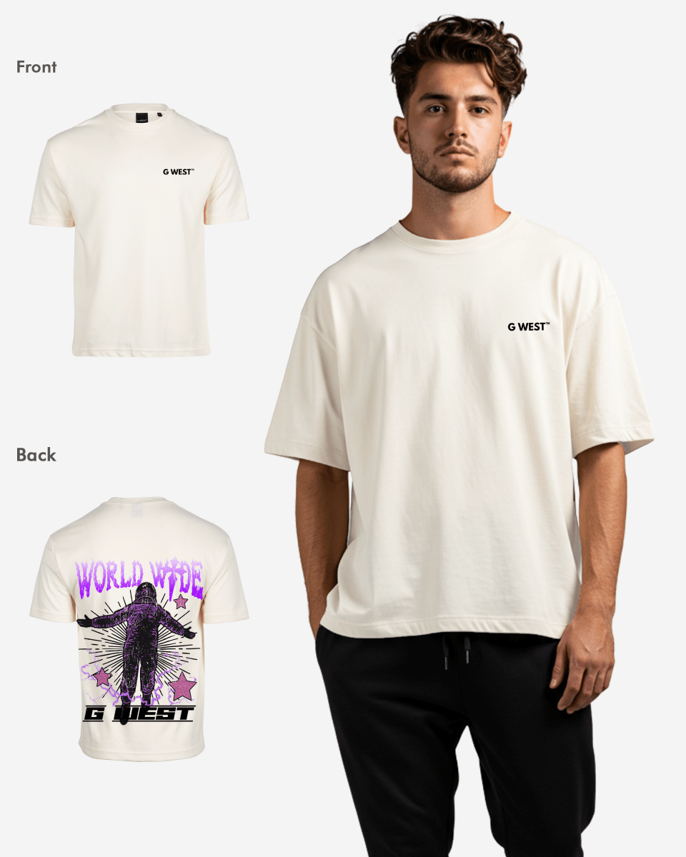 G West Mens Oversized World Wide Star Tee G West