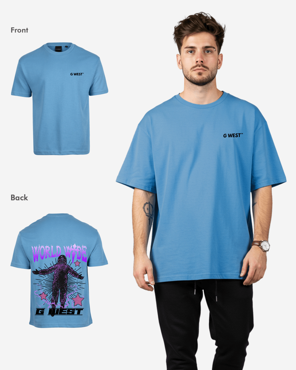 G West Mens Oversized World Wide Star Tee G West