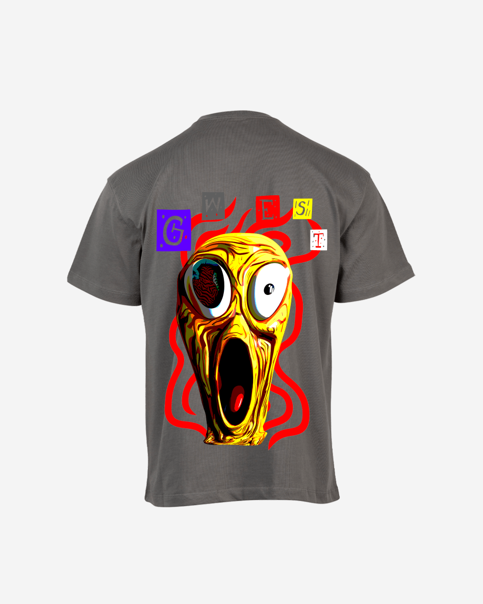 G West Mens Oversized Yellow Face Life Style Tee G West
