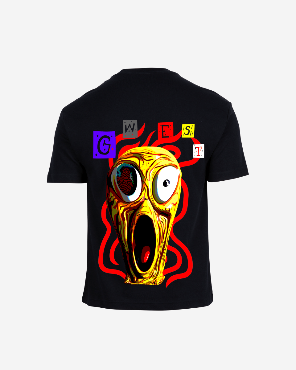 G West Mens Oversized Yellow Face Life Style Tee G West