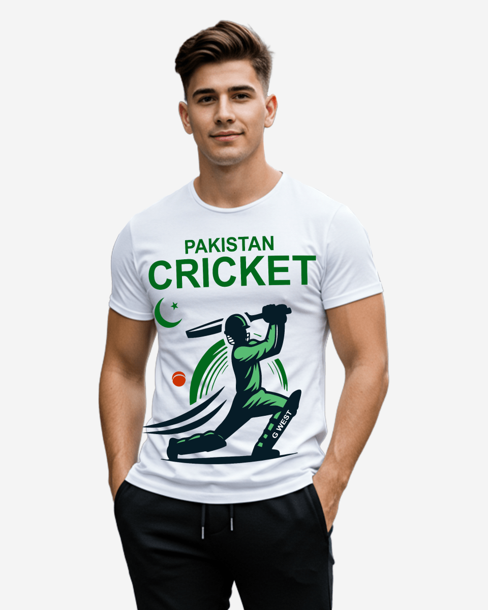 G West Pakistan Cricket Black T-Shirt Mens G West