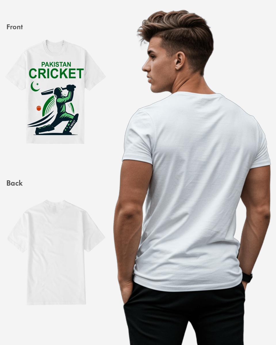 G West Pakistan Cricket Black T-Shirt Mens G West