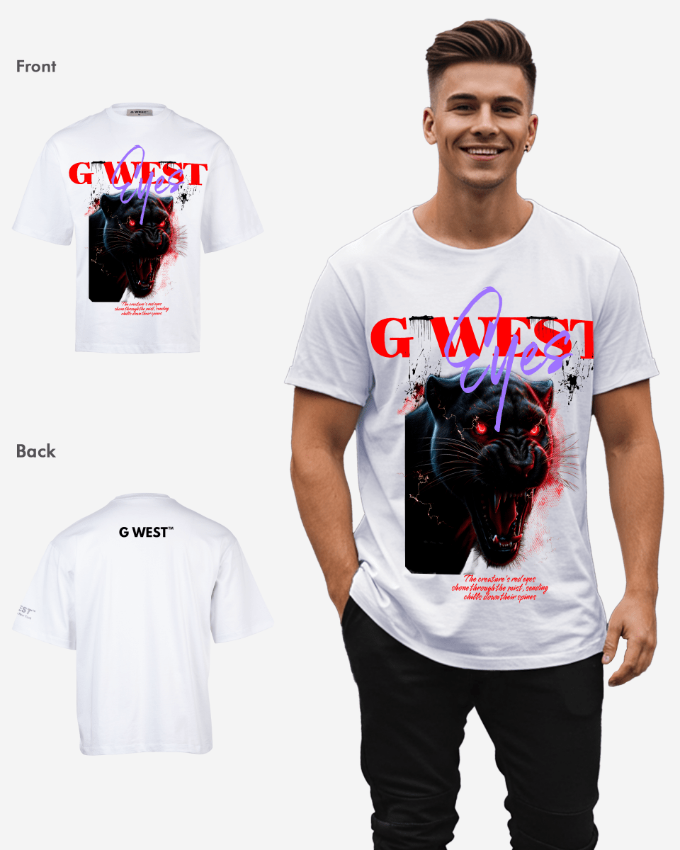 G WEST RED FURY OVERSIZED T-Shirt Mens G West
