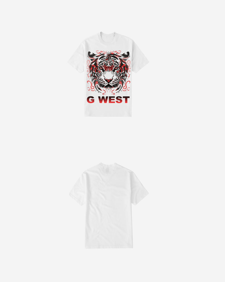G West Mens Red Tiger Tee G West