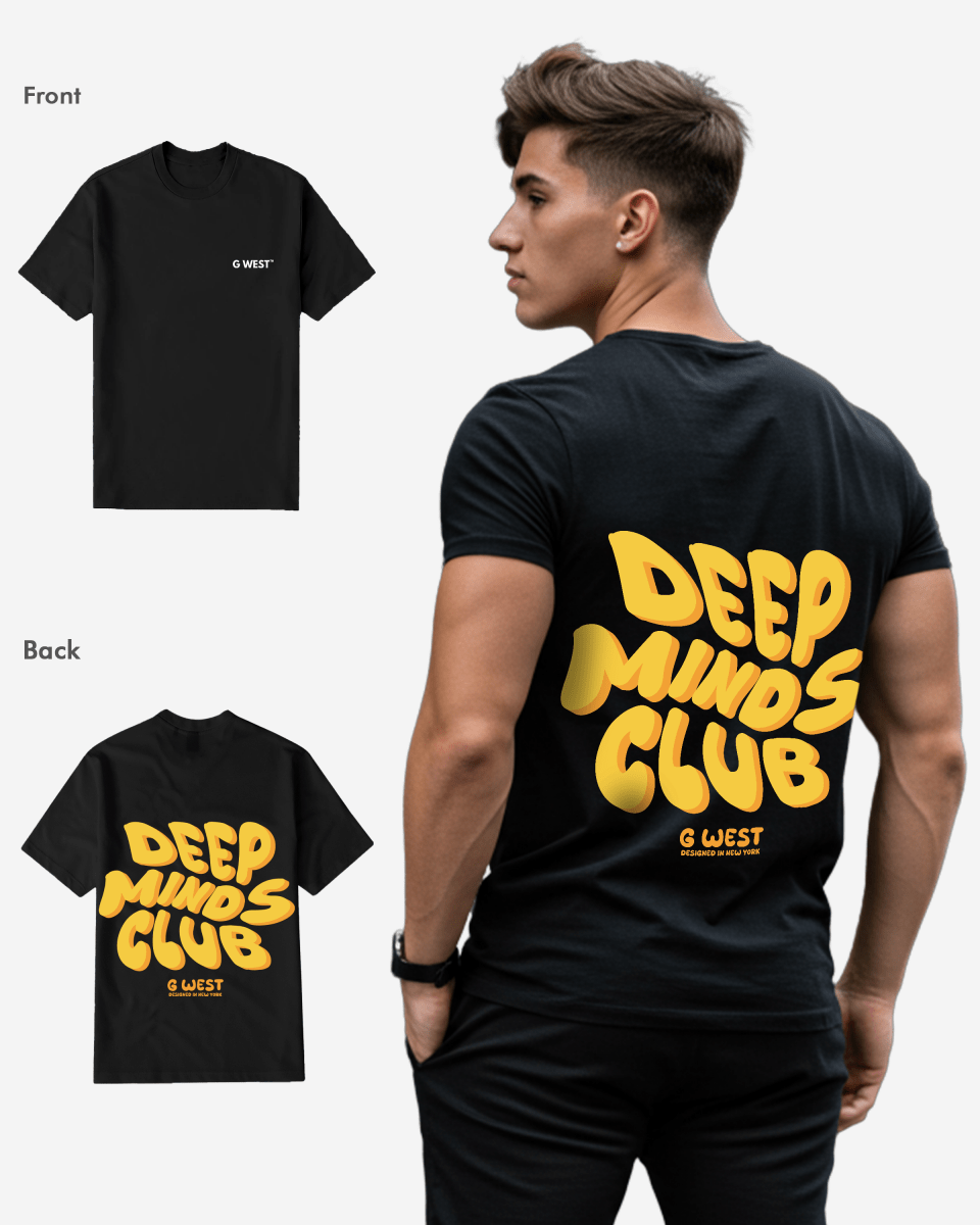 G West Mens Regular Fit Deep Minds Club T Shirt G West