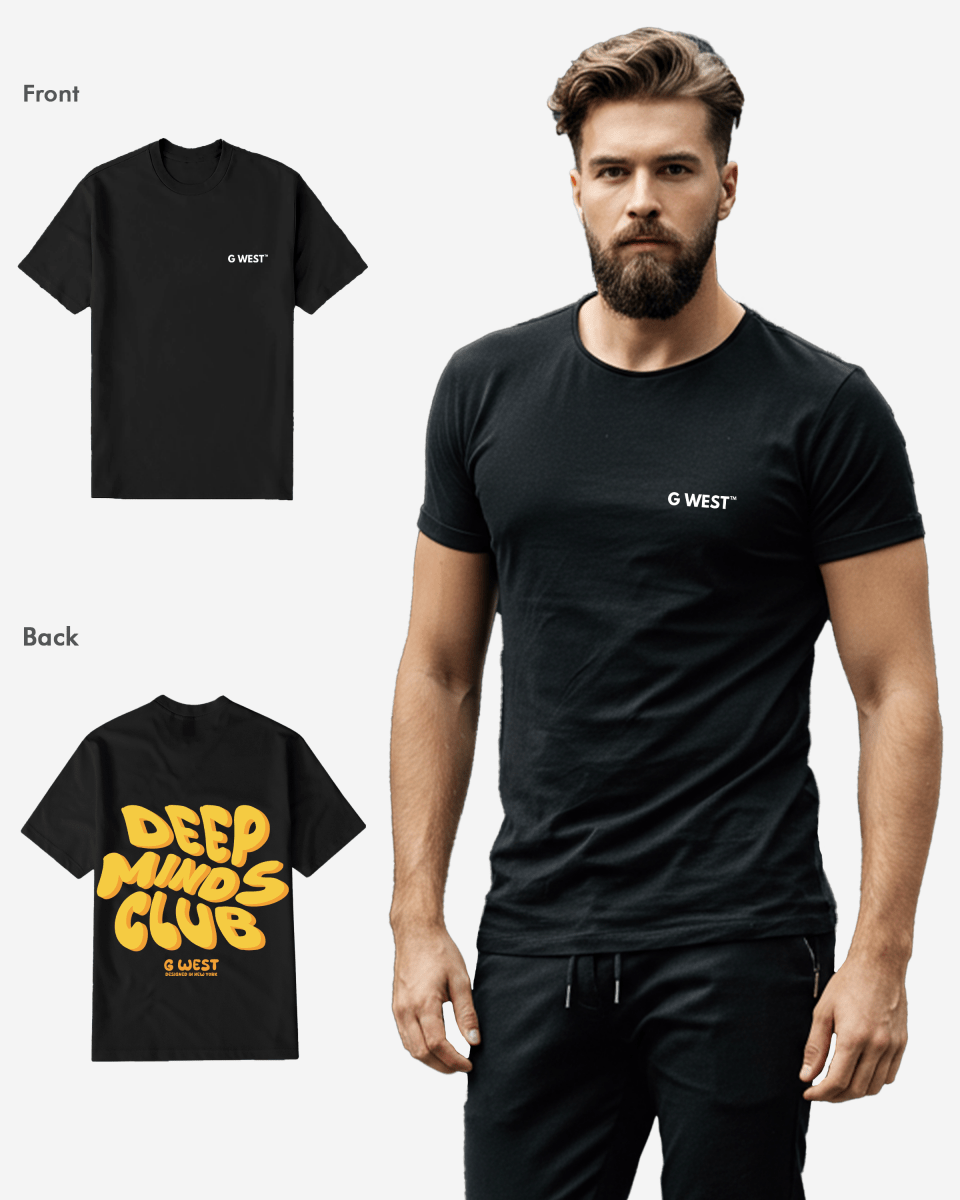 G West Mens Regular Fit Deep Minds Club T Shirt G West