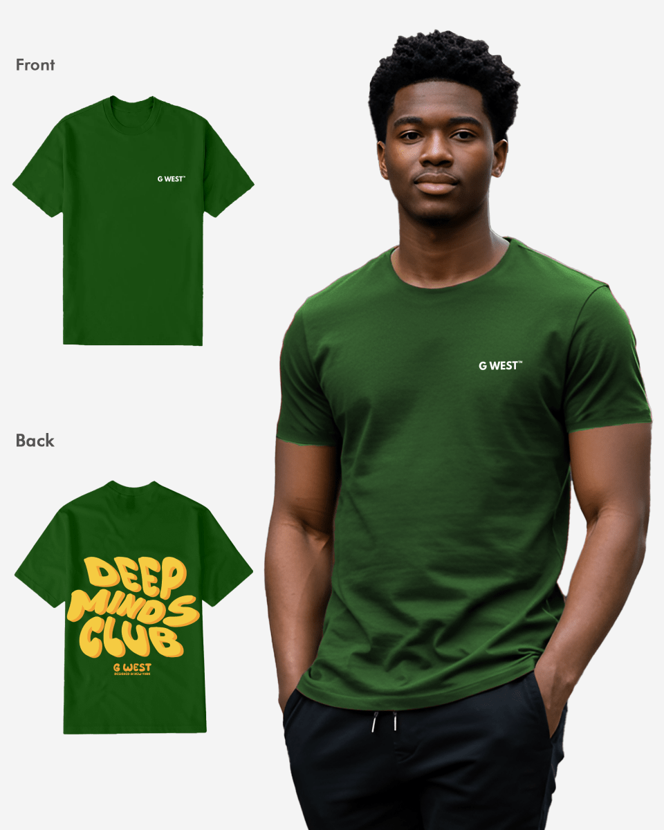 G West Mens Regular Fit Deep Minds Club T Shirt G West