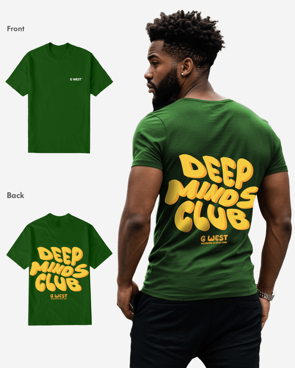 G West Mens Regular Fit Deep Minds Club T Shirt G West