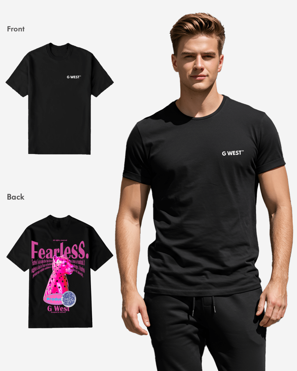 G West Mens Regular Fit Fearless  T Shirt G West
