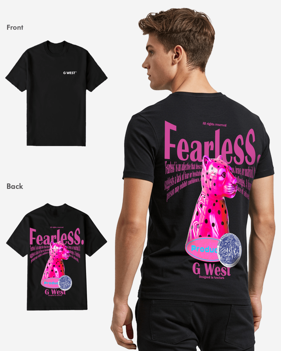 G West Mens Regular Fit Fearless  T Shirt G West