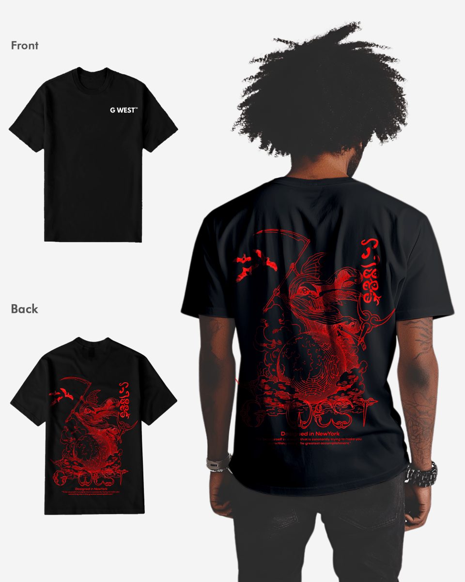 G West Mens Regular Fit Reaper World T-Shirt G West