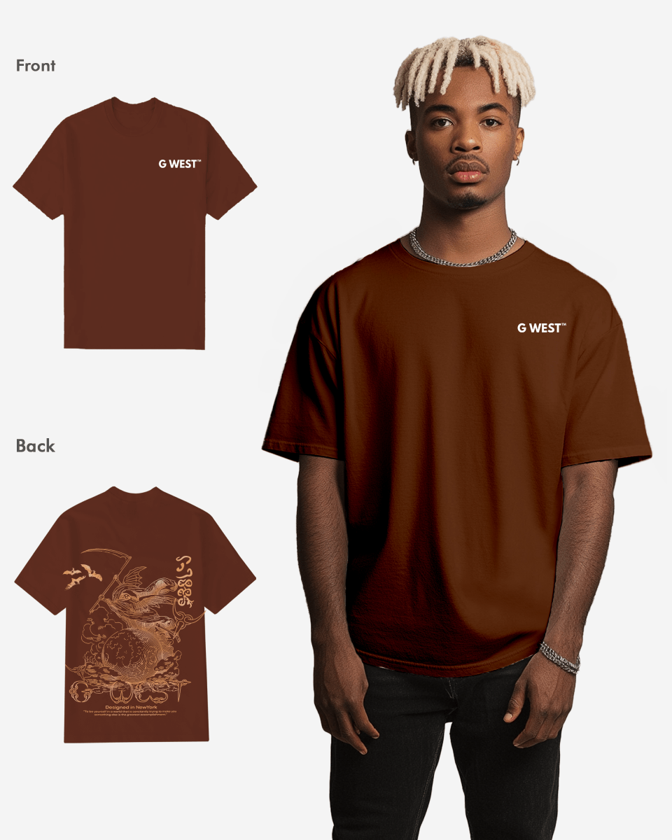 G West Mens Regular Fit Reaper World T-Shirt G West