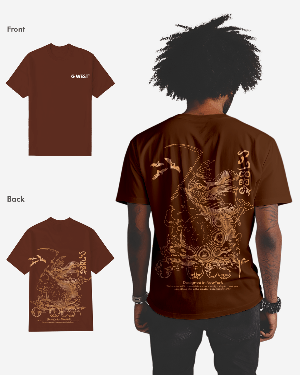 G West Mens Regular Fit Reaper World T-Shirt G West