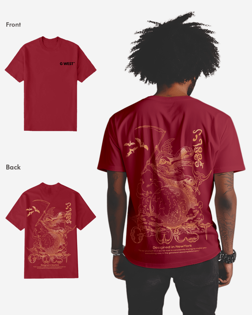 G West Mens Regular Fit Reaper World T-Shirt G West