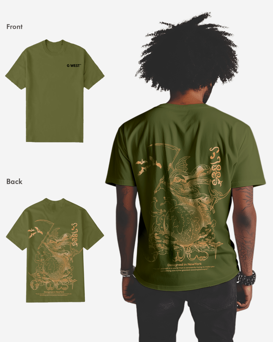 G West Mens Regular Fit Reaper World T-Shirt G West