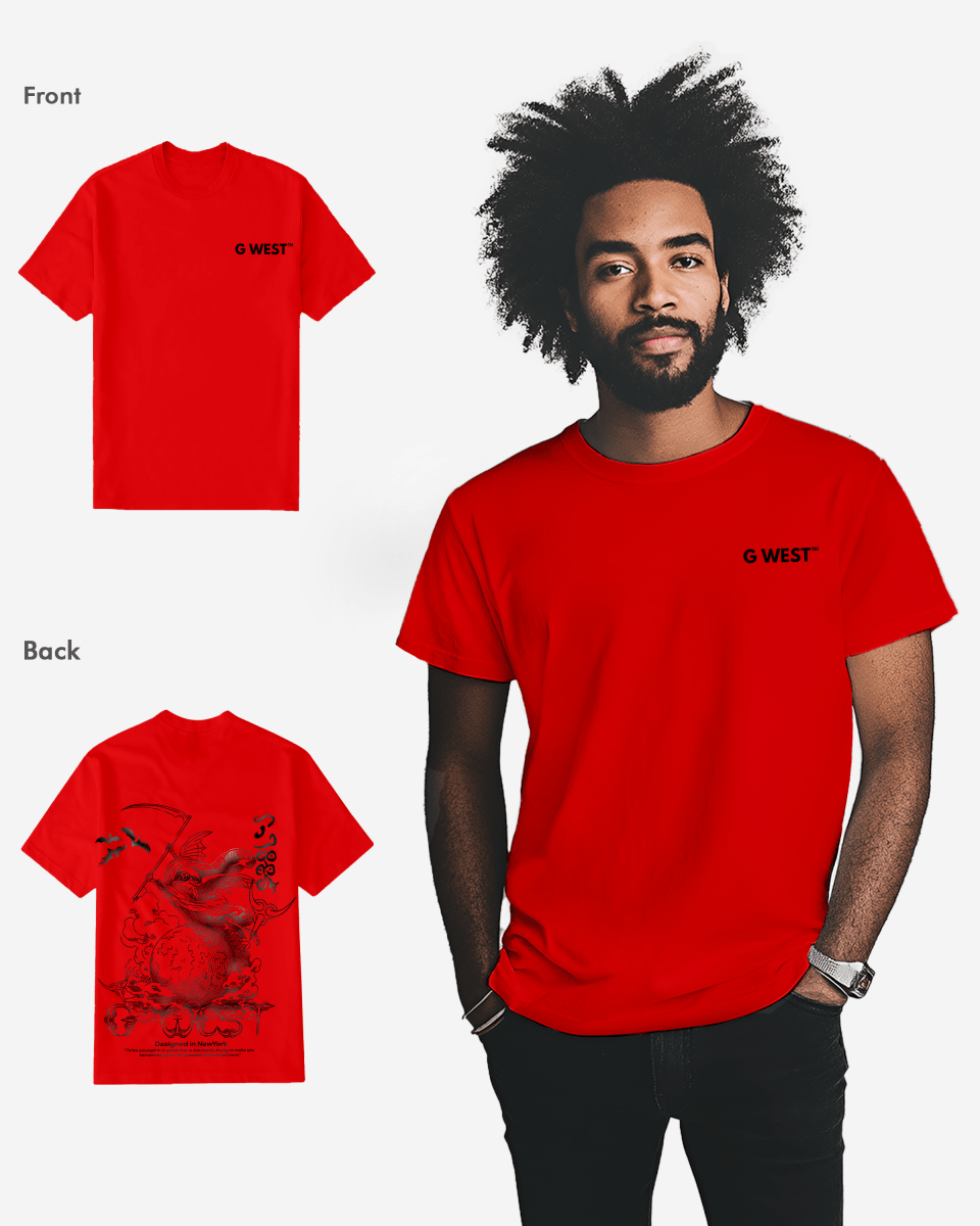 G West Mens Regular Fit Reaper World T-Shirt G West