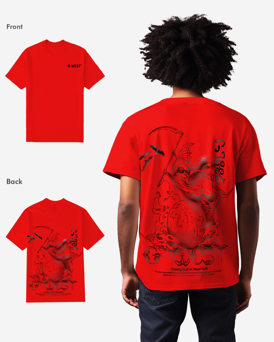 G West Mens Regular Fit Reaper World T-Shirt G West