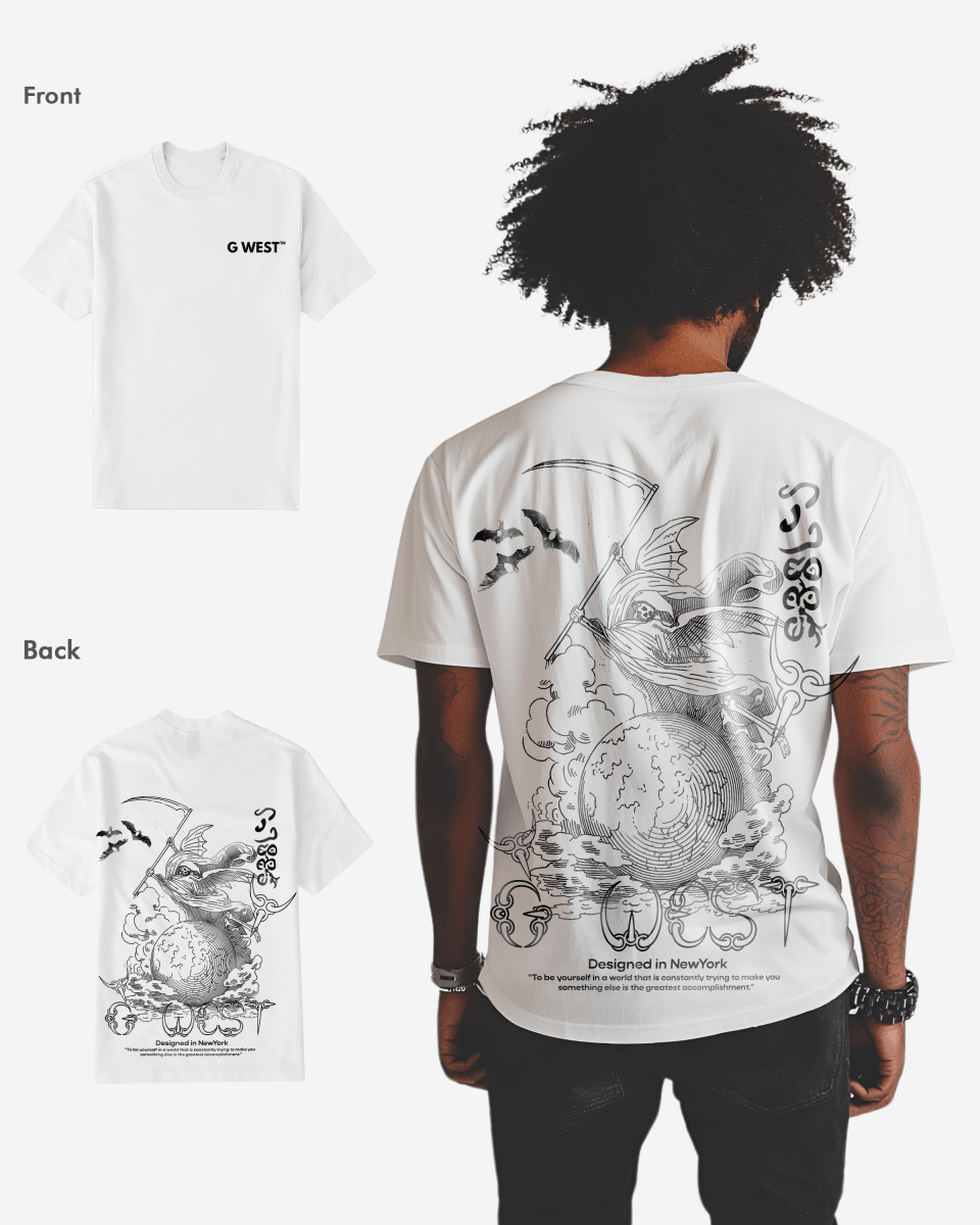 G West Mens Regular Fit Reaper World T-Shirt G West