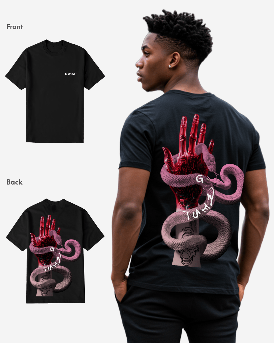 G West Mens Regular Fit Serpiente (Handshake) T Shirt G West