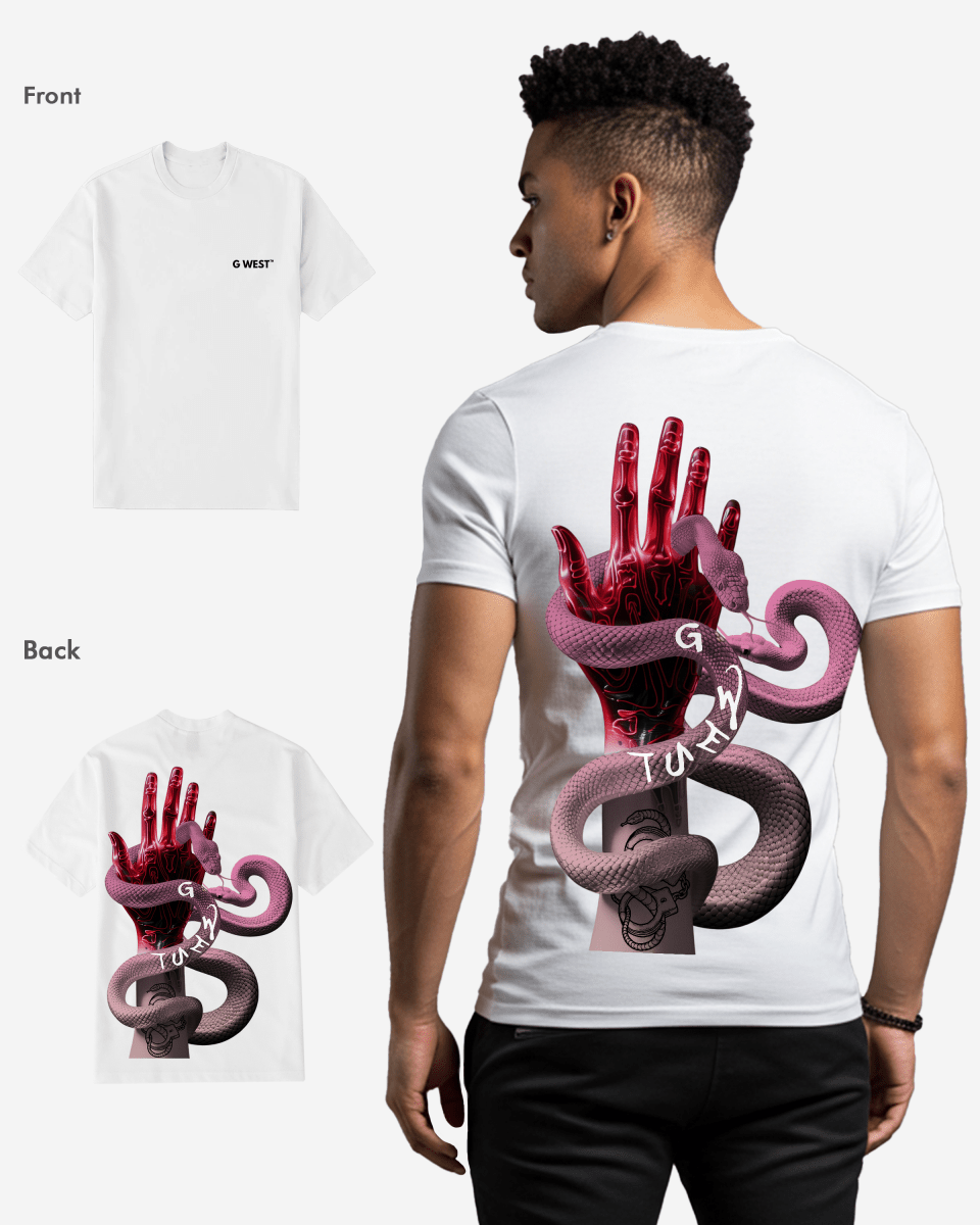 G West Mens Regular Fit Serpiente (Handshake) T Shirt G West