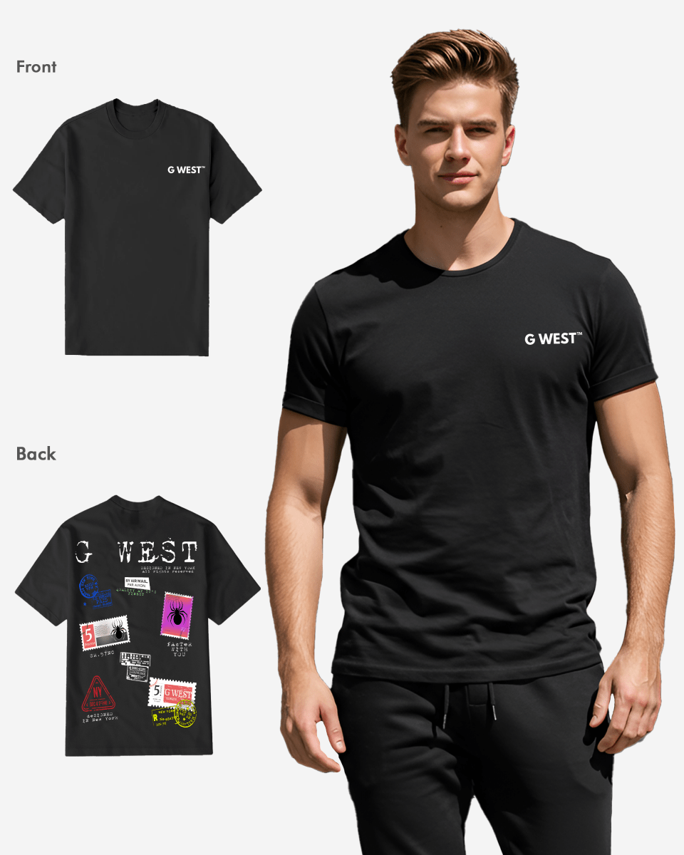 G West Mens Regular Fit Stamp T Shirt - Gwpbast5041 - 7 Colors G West