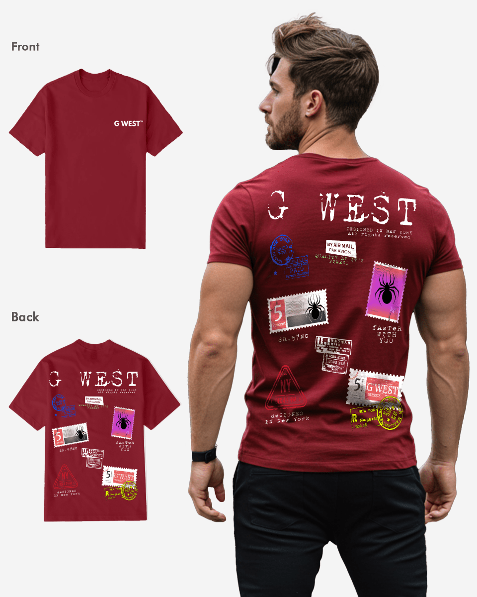 G West Mens Regular Fit Stamp T Shirt - Gwpbast5041 - 7 Colors G West
