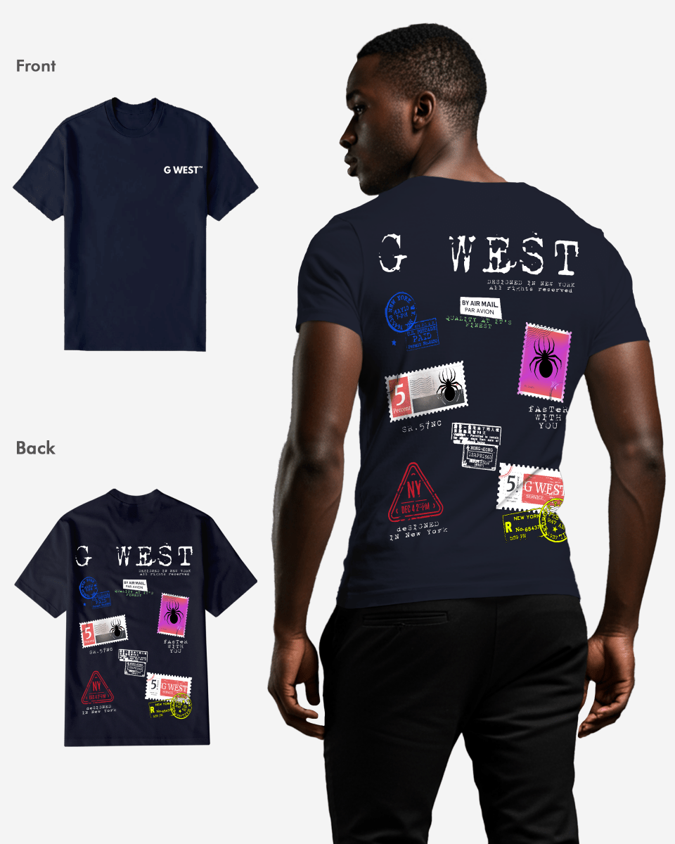G West Mens Regular Fit Stamp T Shirt - Gwpbast5041 - 7 Colors G West