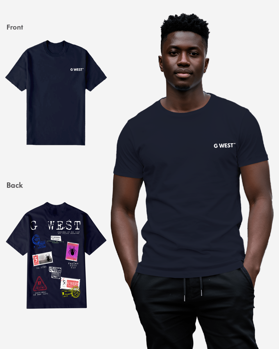 G West Mens Regular Fit Stamp T Shirt - Gwpbast5041 - 7 Colors G West