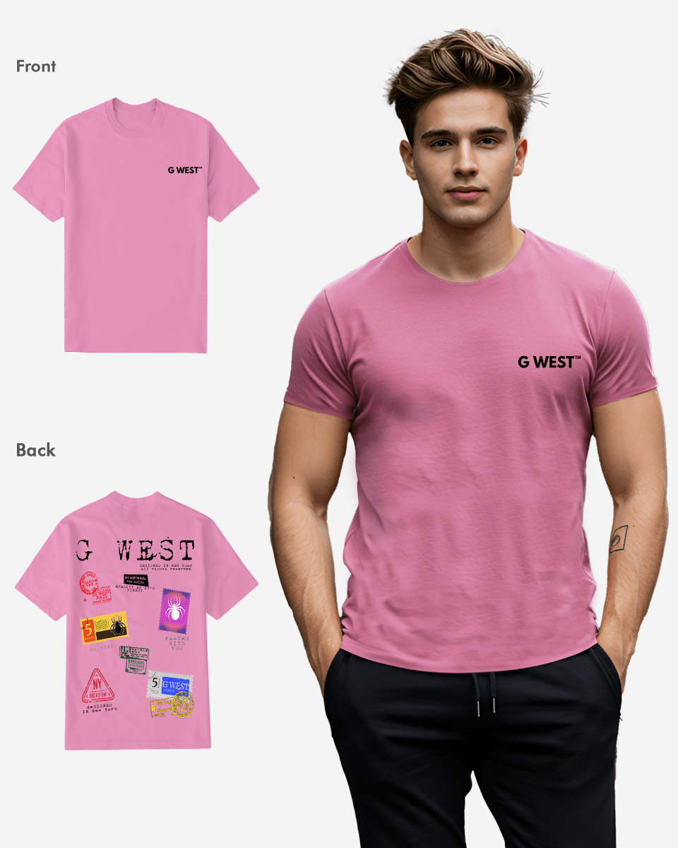 G West Mens Regular Fit Stamp T Shirt - Gwpbast5041 - 7 Colors G West