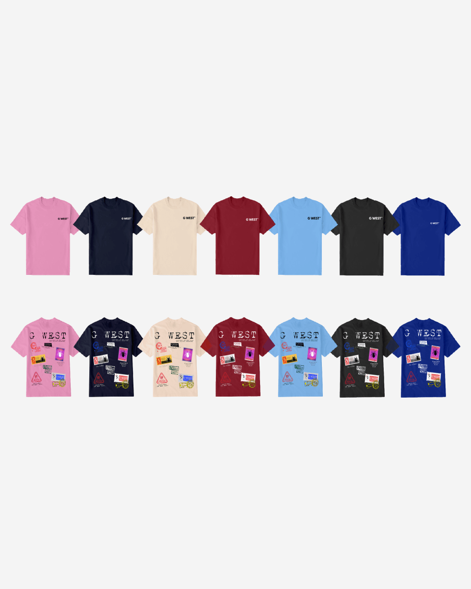 G West Mens Regular Fit Stamp T Shirt - Gwpbast5041 - 7 Colors G West