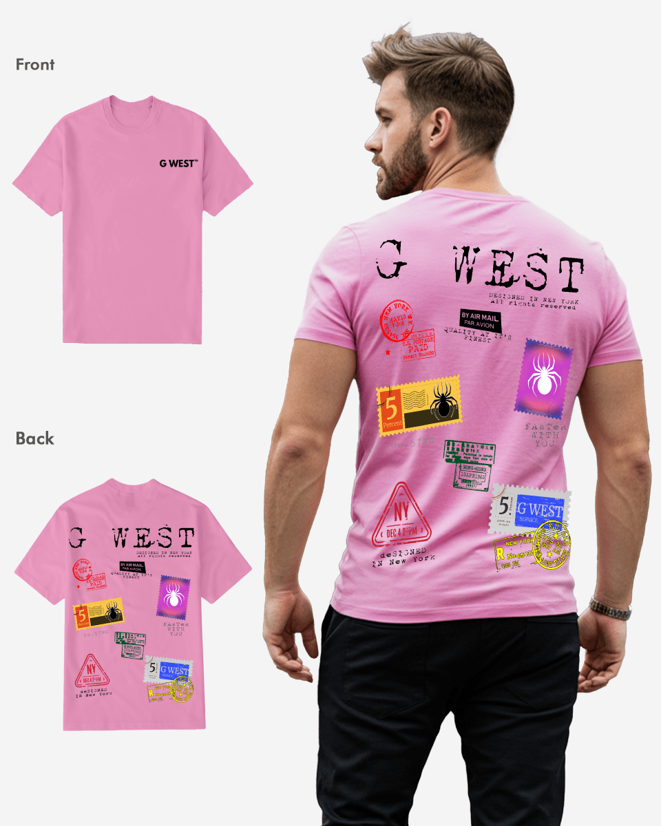 G West Mens Regular Fit Stamp T Shirt - Gwpbast5041 - 7 Colors G West