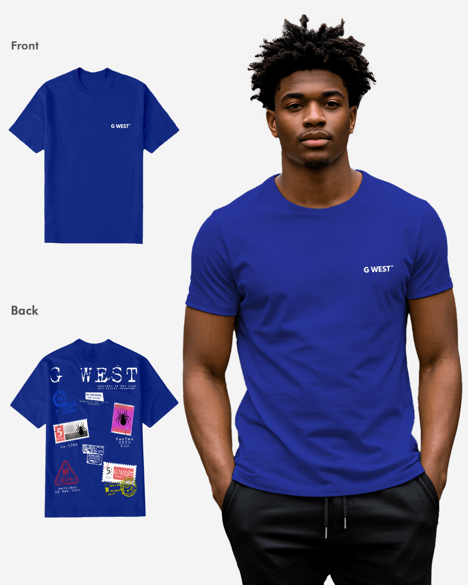 G West Mens Regular Fit Stamp T Shirt - Gwpbast5041 - 7 Colors G West