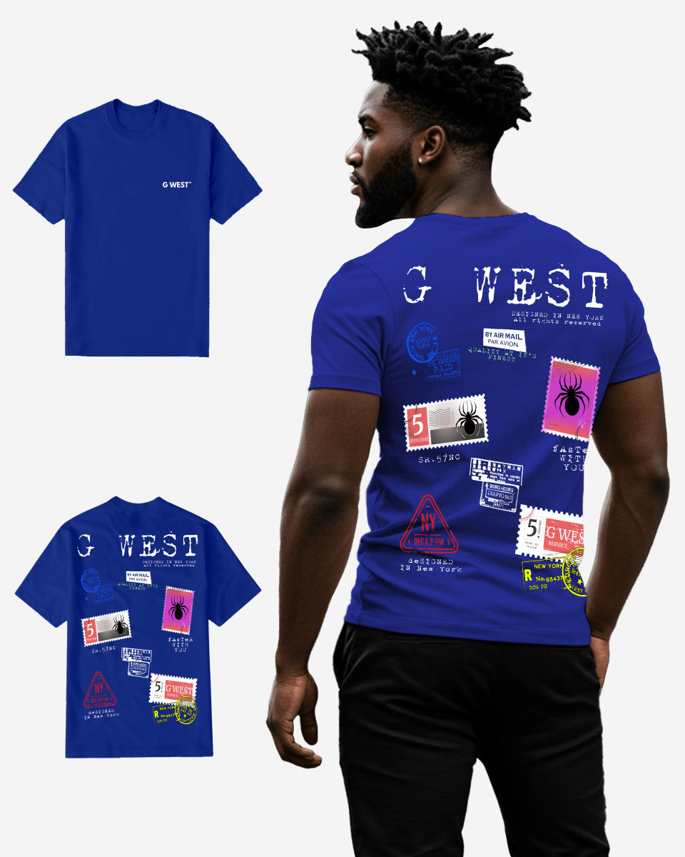 G West Mens Regular Fit Stamp T Shirt - Gwpbast5041 - 7 Colors G West