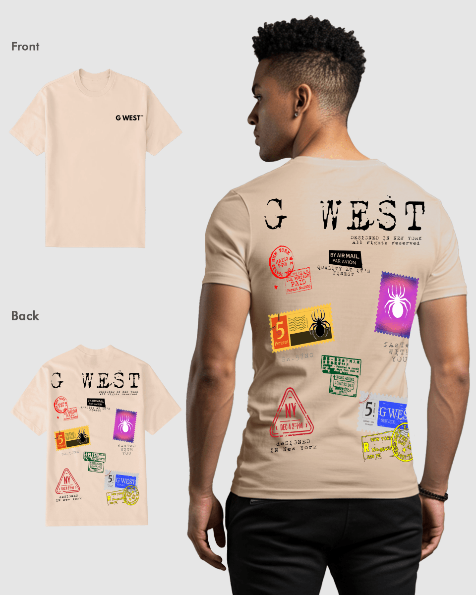 G West Mens Regular Fit Stamp T Shirt - Gwpbast5041 - 7 Colors G West