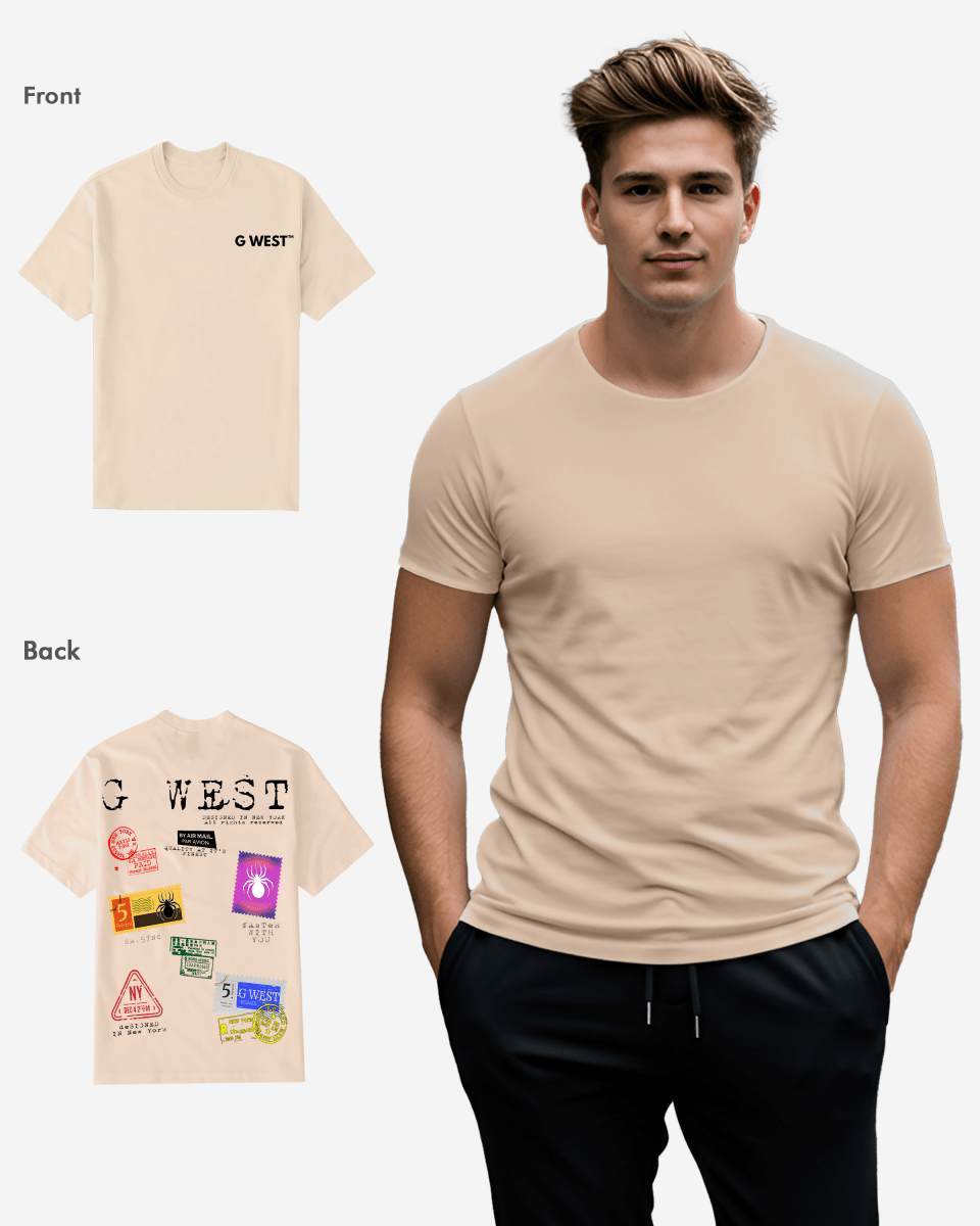 G West Mens Regular Fit Stamp T Shirt - Gwpbast5041 - 7 Colors G West