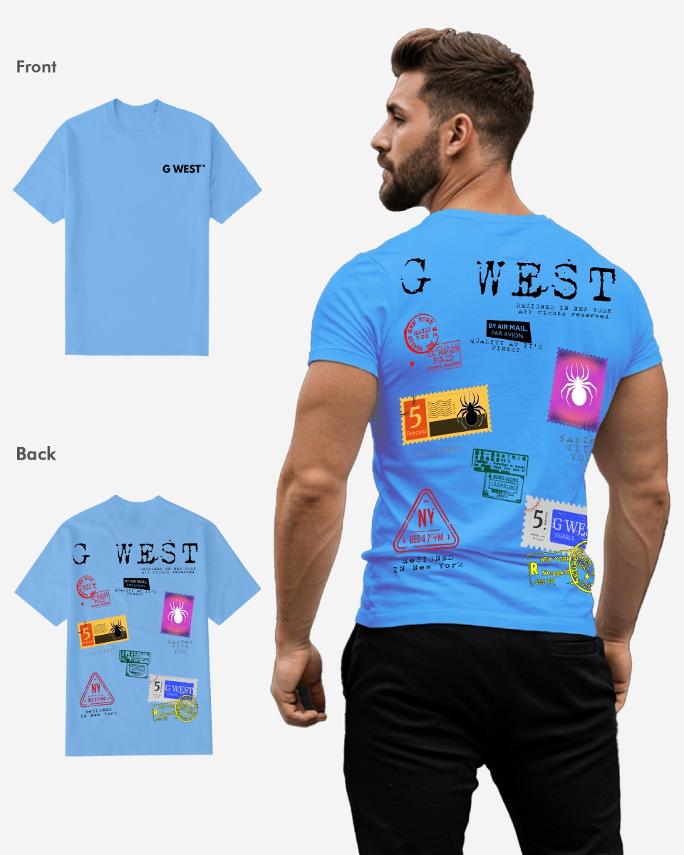 G West Mens Regular Fit Stamp T Shirt - Gwpbast5041 - 7 Colors G West