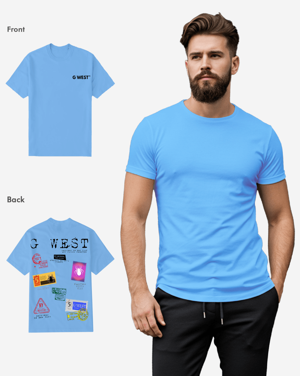 G West Mens Regular Fit Stamp T Shirt - Gwpbast5041 - 7 Colors G West