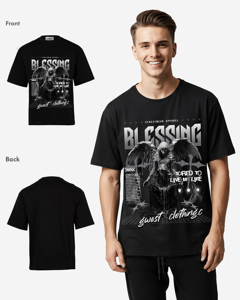 G West Rhinestone Blessing Oversized T-Shirt Mens G West