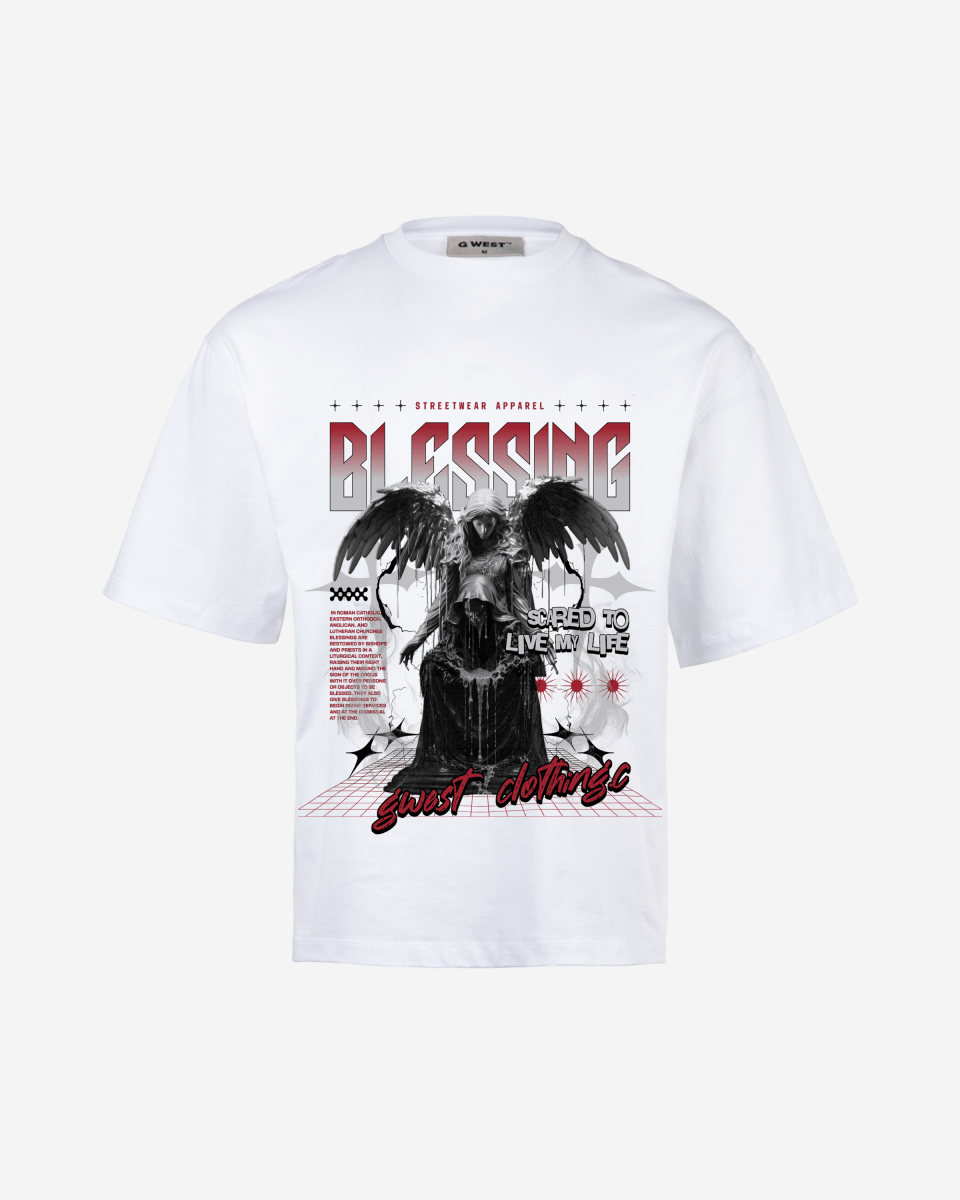 G West Rhinestone Blessing Oversized T-Shirt Mens G West