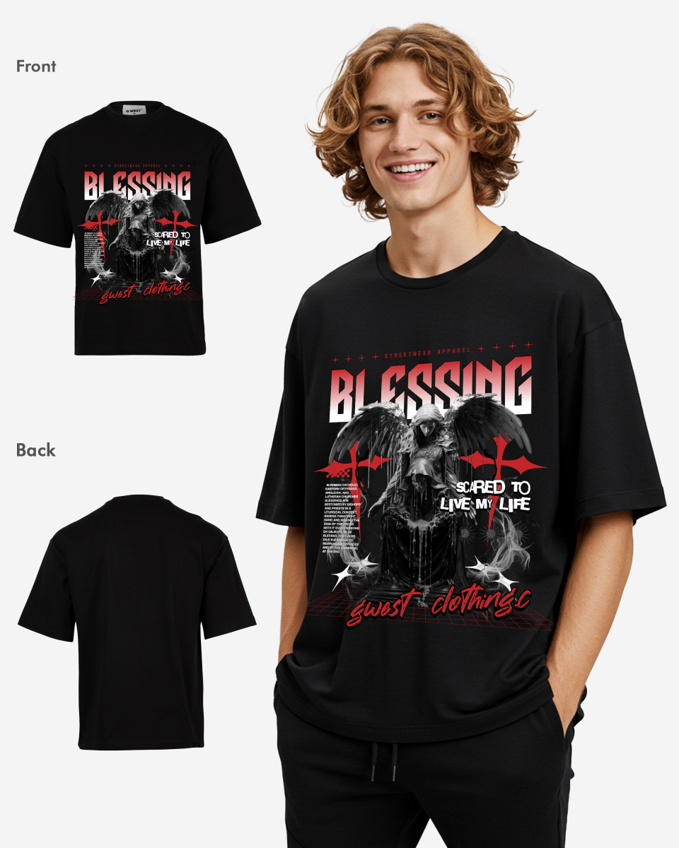 G West Rhinestone Blessing Oversized T-Shirt Mens G West