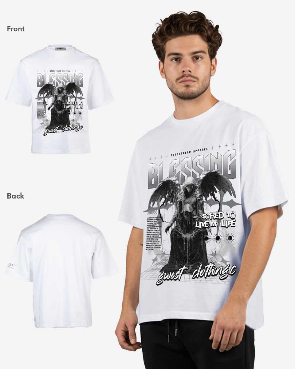 G West Rhinestone Blessing Oversized T-Shirt Mens G West