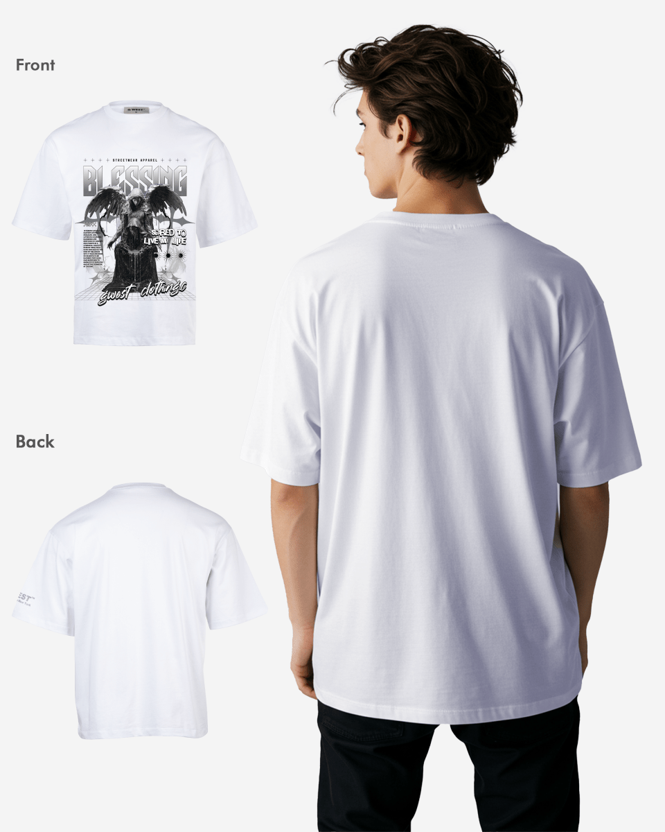 G West Rhinestone Blessing Oversized T-Shirt Mens G West